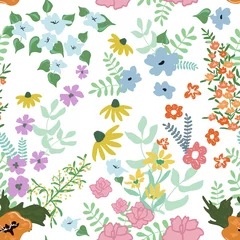 Wandaufkleber Floral seamless pattern © InnaOgando