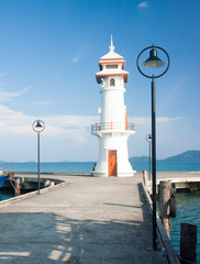 Fototapeta na wymiar Lighthouse on the island, Koh Chang, Thailand