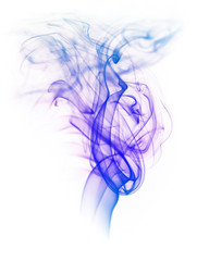 Colored smoke isolated on white background