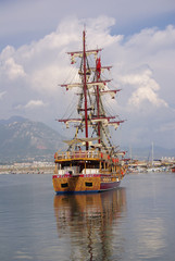 Boats in the port of Alanya, Turkey