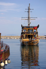 Boats in the port of Alanya, Turkey