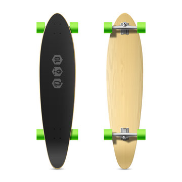 Photorealistic longboard, skateboard
