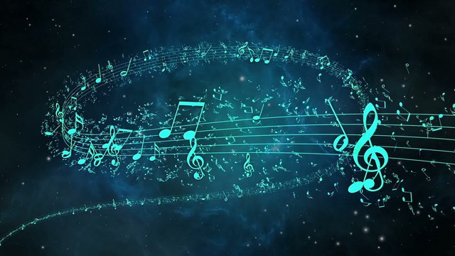 Animated background with musical notes - Seamless LOOP