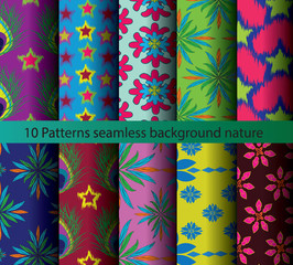 ten nature patterns seamless