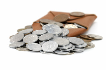 小銭入れと硬貨
