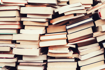 old books in the flea market