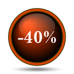 40 percent discount icon