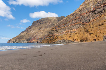 Black sand volcanic beach. Tenerife Island