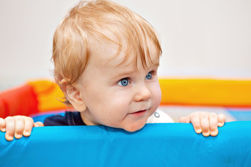 Closeup of one year baby boy