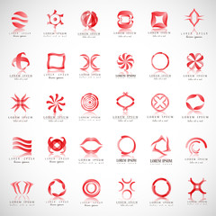 Unusual Icons Set - Isolated On Gray Background