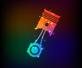 Engine symbol,Rainbow vector