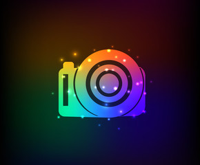 Camera symbol,Rainbow vector