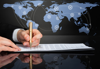 Cropped Image Of Businessman Signing Contract