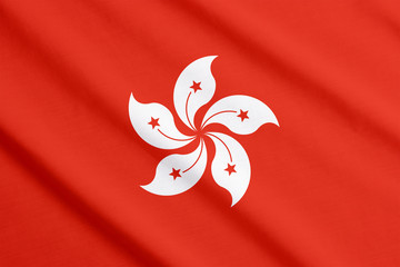 Hong Kong flag waving