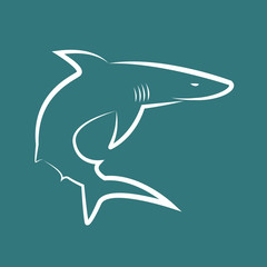 Vector image of sharks