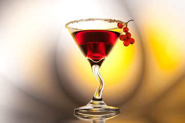 Red cocktail with red currants