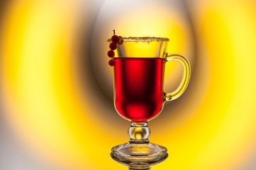 Tea or juice with berries red currant