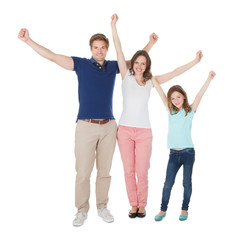Obraz premium Portrait Of Excited Family