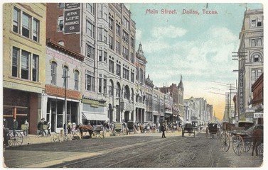 Naklejka na ściany i meble Dallas, Main Street 1908 (hist. Postkarte)