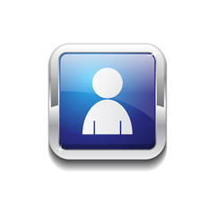 User Rounded Corner Vector Blue Web Icon Button