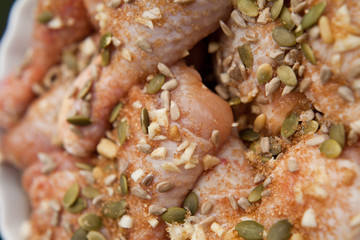 roasted chicken with garlic and honey seeds sunflower