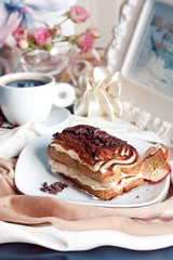 beautiful tiramisu in a still life