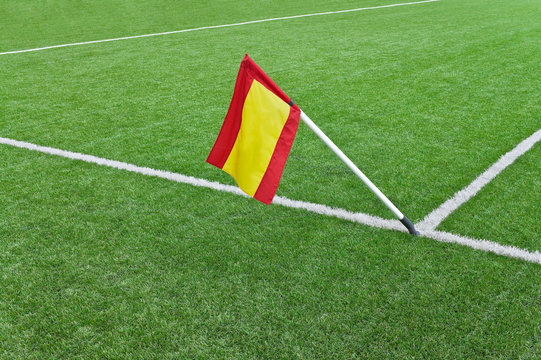 Flag on rugby field
