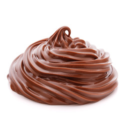 Chocolate cream swirl isolated on white background cutout