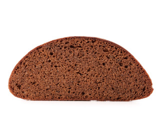 Slice of fresh rye bread isolated on white background cutout