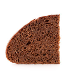 Slice of fresh rye bread isolated on white background cutout