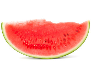 Sliced ripe watermelon isolated on white background cutout