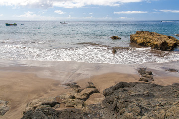 Black sand volcanic beach. Tenerife Island