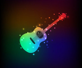 Guitar symbol,Rainbow vector