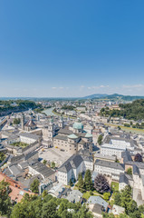 Fototapeta premium Salzburg general view from Salzburg Fortress (Festung Hohenzalsb