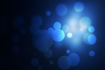 Blue bokeh abstract light background