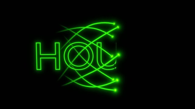 VJ loop - musical neon sign - house