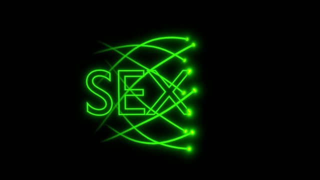 VJ loop - musical neon sign - sexy
