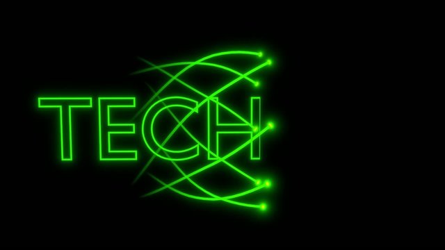 VJ loop - musical neon sign - techno