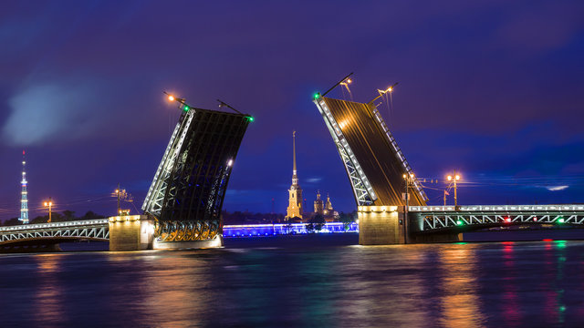 Palace Bridge in St. Petersburg, Russia