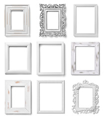 white frame wood background image - obrazy, fototapety, plakaty