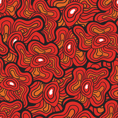 Seamless pattern with red flowers