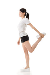Fototapeta na wymiar girl doing stretch exercise