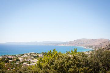 Fototapeta na wymiar A view of Pefkos, Rhodes, Greece