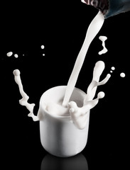 milk splashing from the glass