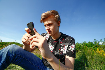 Teenager with smartphone