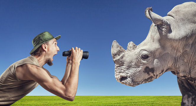 Tourist and Rhino