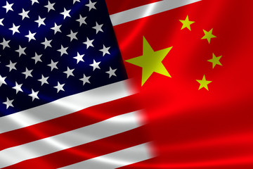 Merged Flag of China and USA