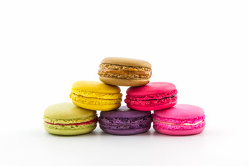 Sweet and colourful french macaroons or macaron, Dessert.