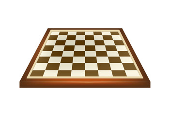 Empty chess board in brown design