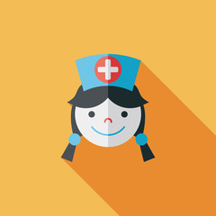 Medicine nurses flat icon with long shadow